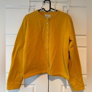 agnes b. Snap Button Cardigan Pression Brushed Lining size 2 Yellow FR